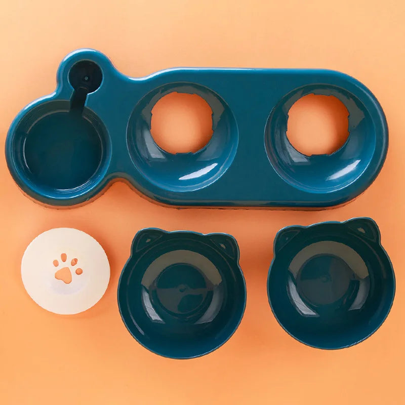 Pawfect 3-in-1 Cat Feeder – Double Bowl & Automatic Water Dispenser for Cats & Small Dogs
